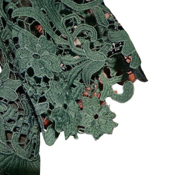 Elegant Forest Green Skirt Set by Jennifer Lopez Size 4 Perfect for Party - Picture 3 of 9